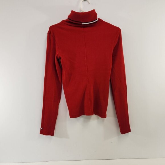Tommy Hilfiger Jeans Red Turtleneck Y2K Womens Medium - Picture 3 of 10